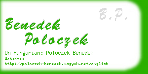 benedek poloczek business card